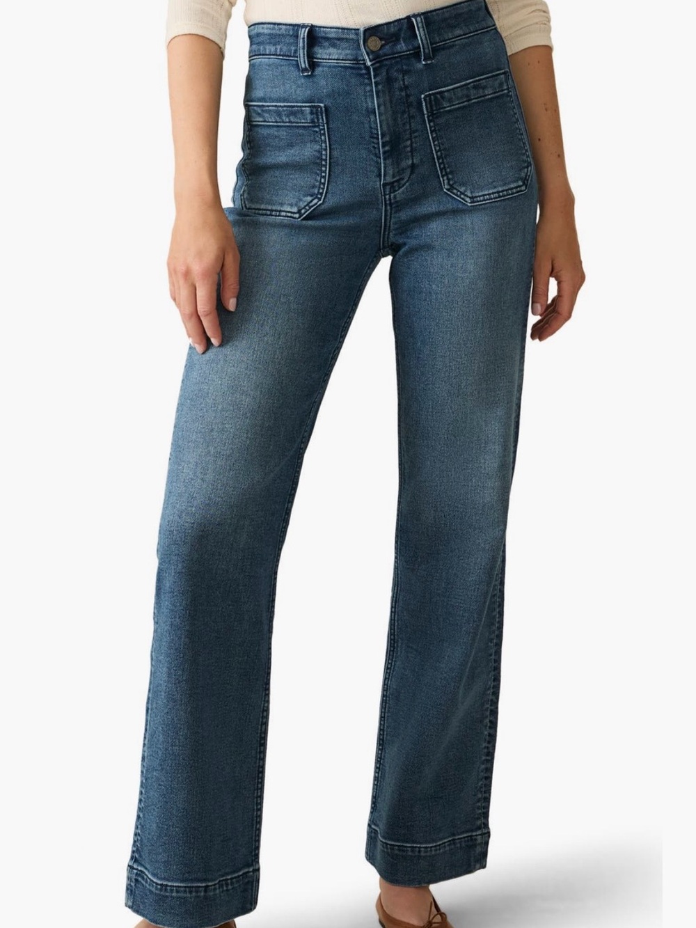Faherty Stretch Terry Wide Leg Pants Jeans Size 29 Riverton